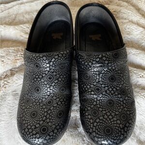 Black Patterned Dansko Clogs